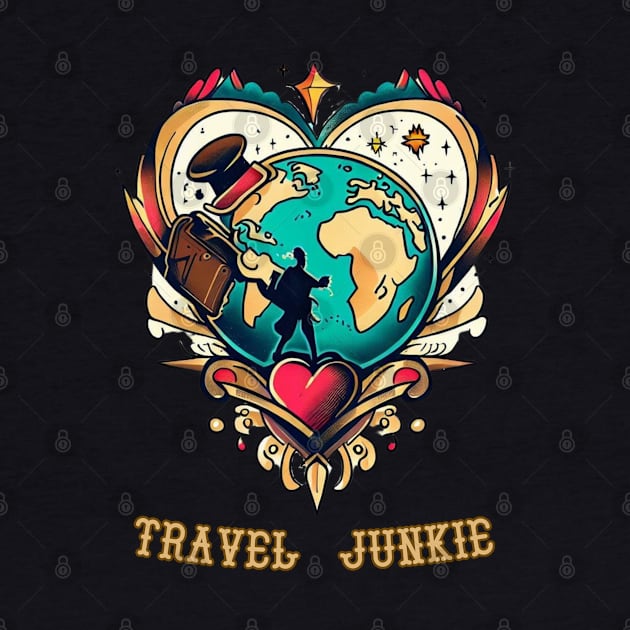 Travel Junkie, Tattoo Style by JOYMADS